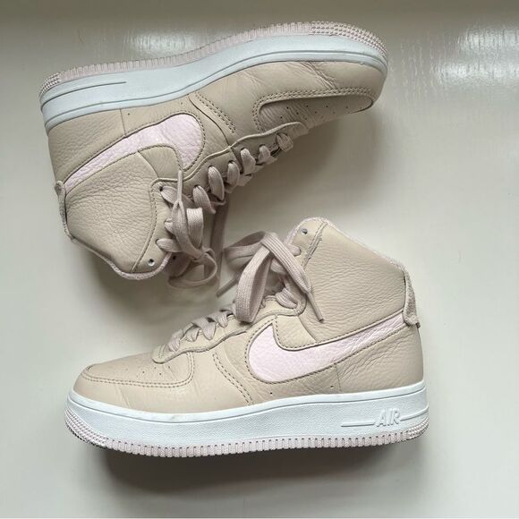 Nike Air Force 1 High Sculpt Linen Sanddrift Beige Pink Size 7 - Picture 2 of 9